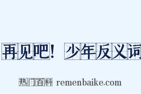 再见吧！少年反义词是什么意思的图片